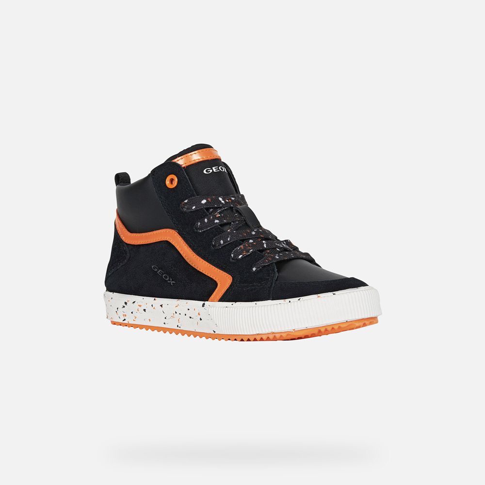 Basket Geox Alonisso - Noir/Orange - Garcon 972143-OFR